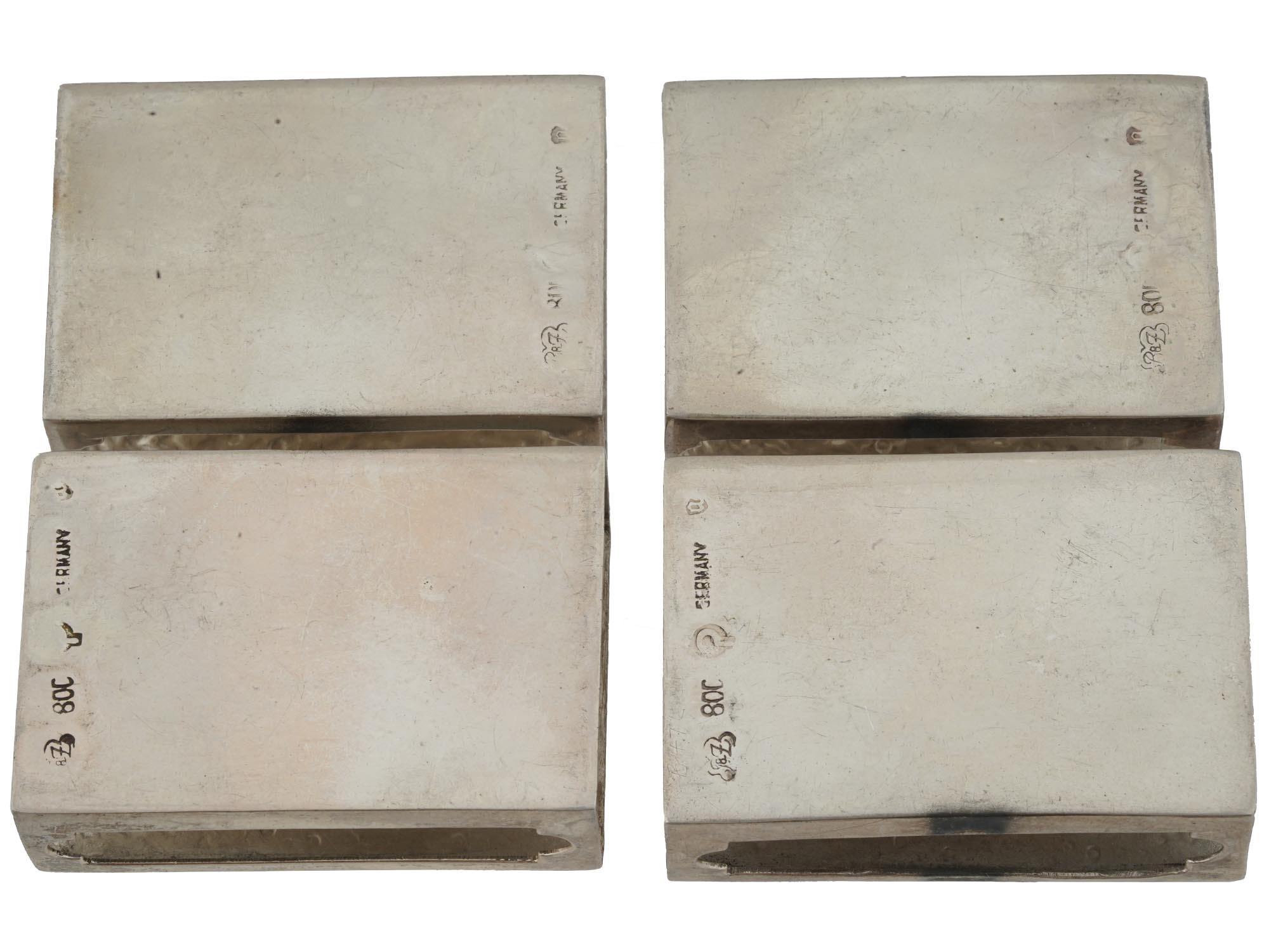 FOUR GERMAN CONTINENTAL SILVER MATCH BOX COVERS PIC-2